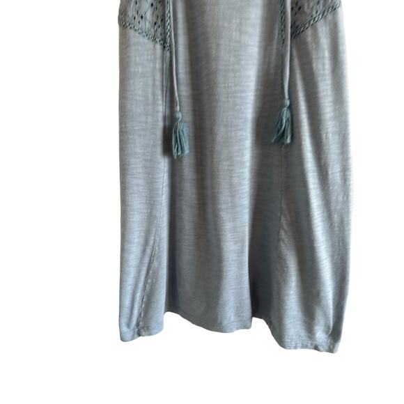 Roxy Women’s Medium Blue Cotton V-Neck Embroidered Sleeveless Mini Dress - Picture 5 of 14